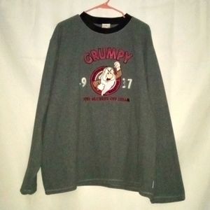 NWT Disney Store Exclusive. Grumpy Fleece Sweatshirt. Size XL. Dark Gray